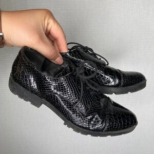 Chelsea Crew | Snake Skin Black Shoes Dress 37